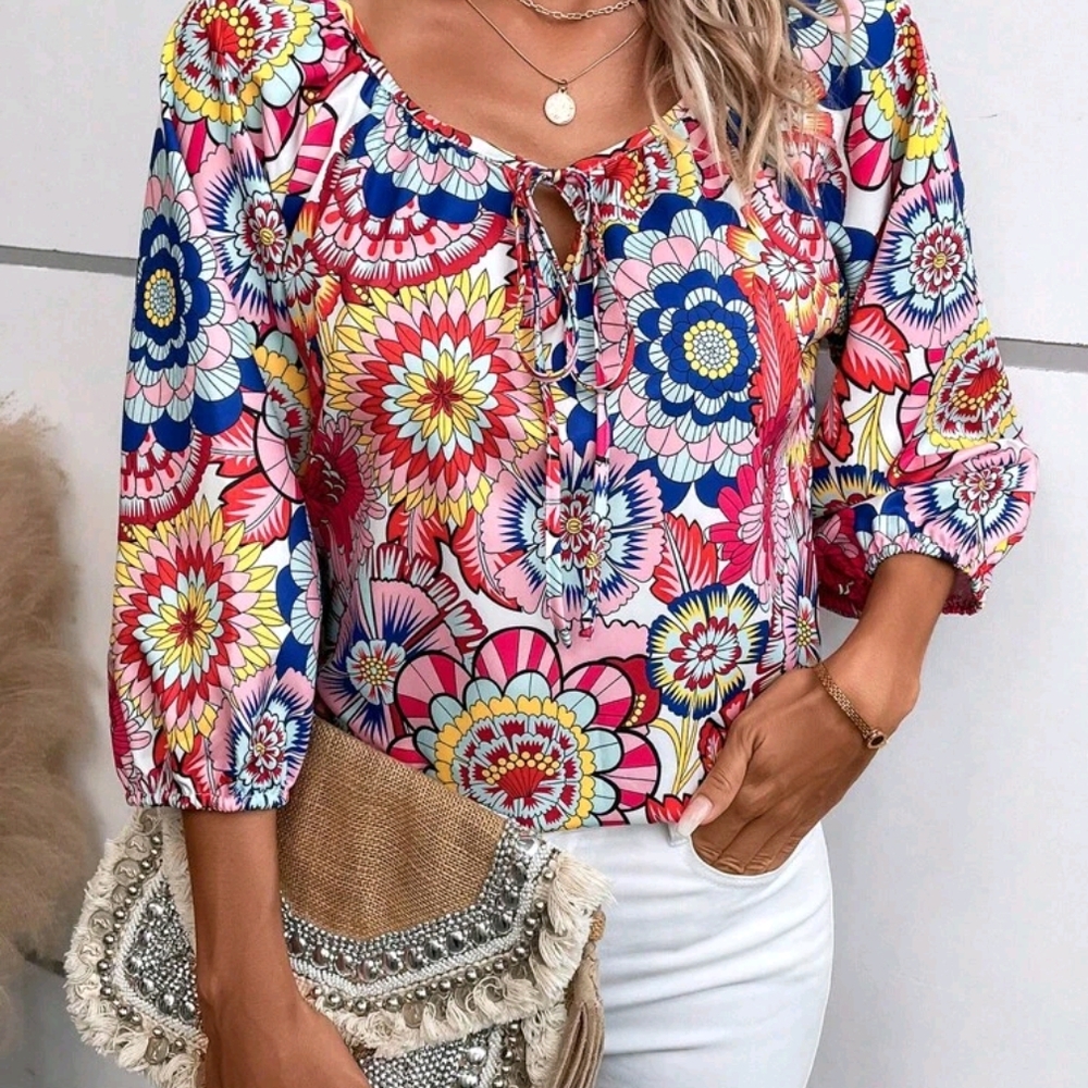 Shein Size 12 XL Floral Multicolor Women's Top